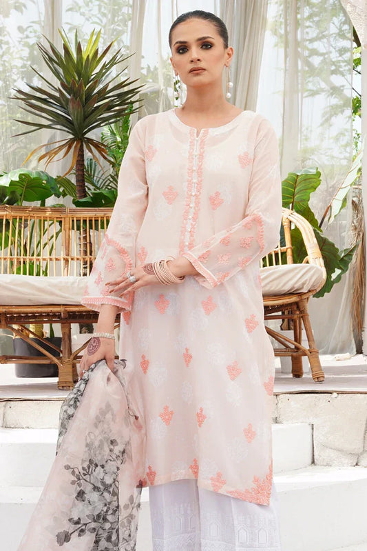 Picture of <!--ajk-->Emeralds - Embroidered Lawn Festive Pret - Champagne Peach - Available at Raja Sahib