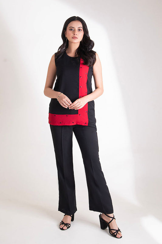 Picture of <!--ms-->The Slay Wear - Co-ord Set - Dark Cherry Set - Available at Raja Sahib