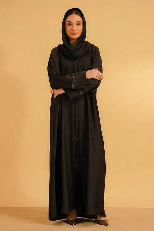 Divinely Crafted - Basic Diamante Abaya - Brown