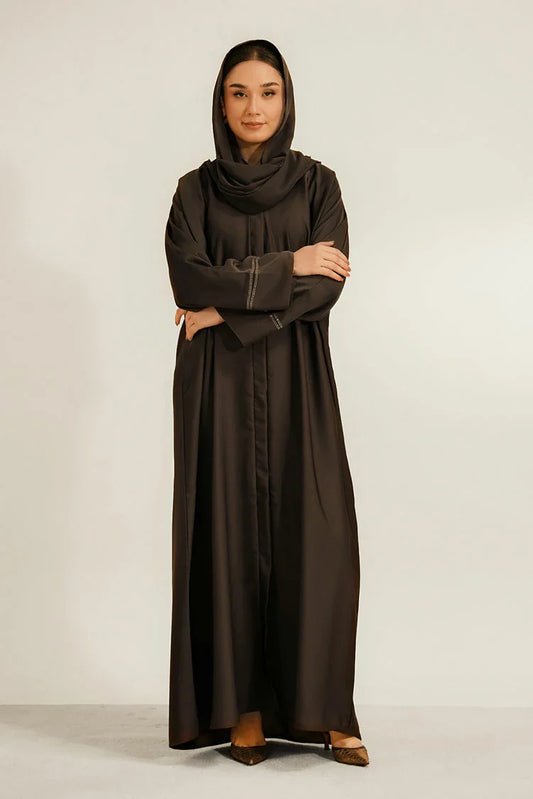 Divinely Crafted - Basic Diamante Abaya Set - Brown