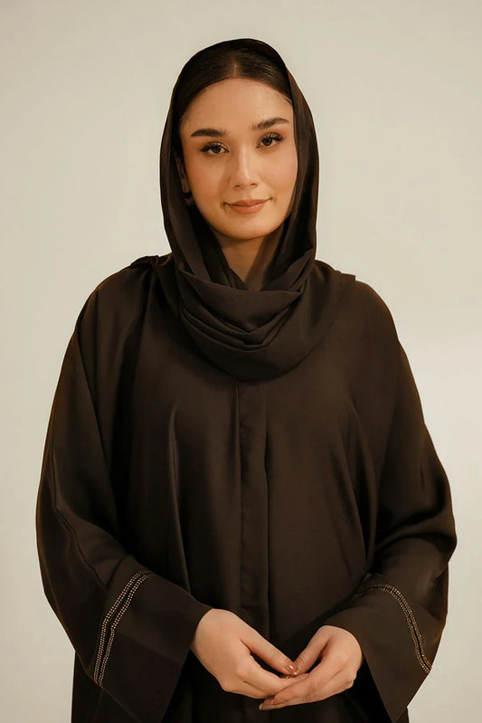 Divinely Crafted - Basic Diamante Abaya Set - Brown