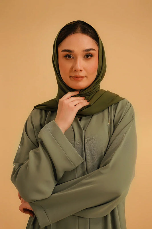Divinely Crafted - Embellished Abaya - Sage Green