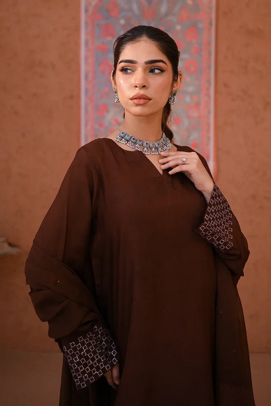 Zauk - Eid Edit '25 - 3 Piece - Rosewood