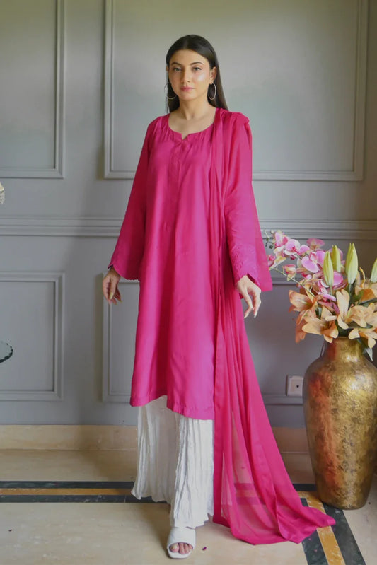 Zauk - Embroidered Luxe Pret - 3 Piece - Flora