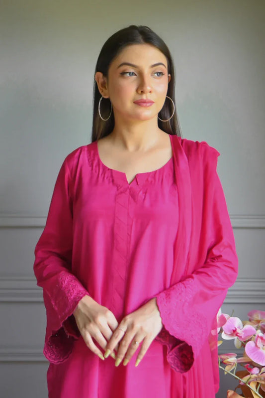 Zauk - Embroidered Luxe Pret - 3 Piece - Flora