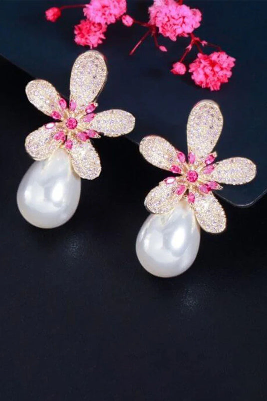 Blumoon - Black Pearl Drop - White - Earrings