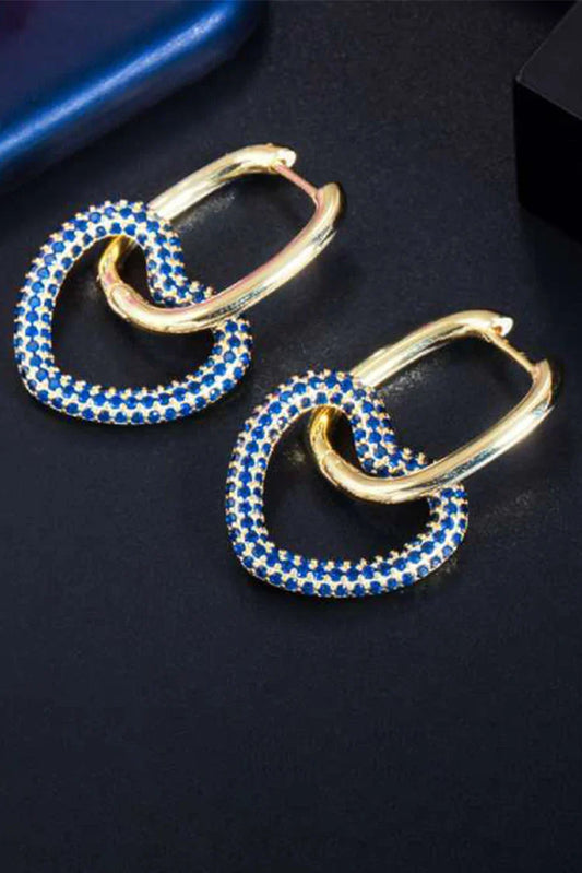 Blumoon - Heart Hoop - Blue - Earrings