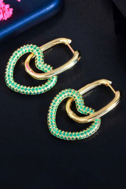 Blumoon - Heart Hoop - Green - Earrings