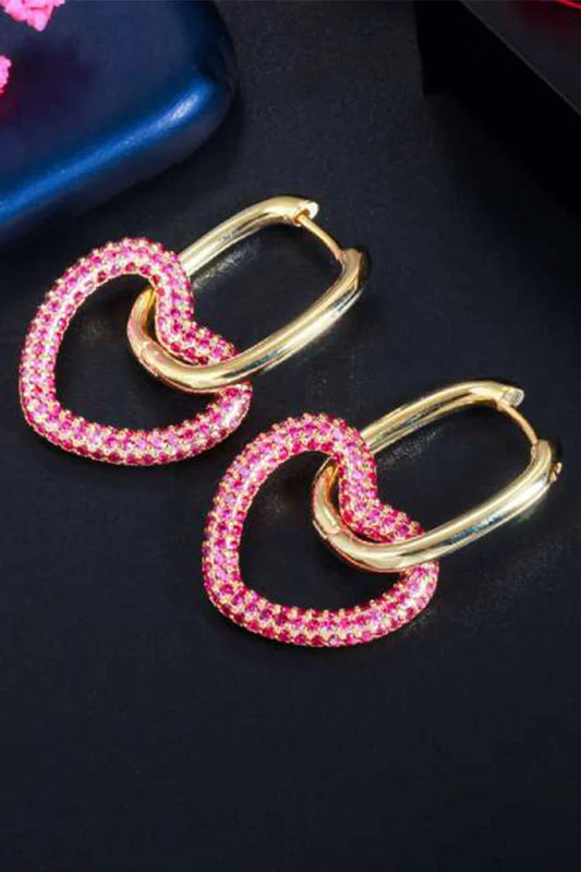 Blumoon - Heart Hoop - Pink - Earrings