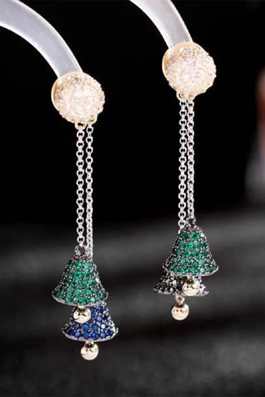 Blumoon - Long Tassel Bell - Blue - Earrings
