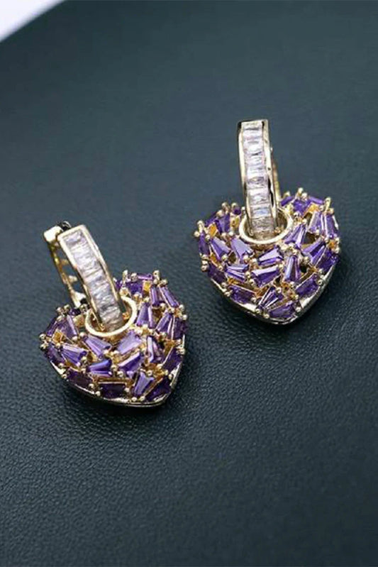 Blumoon - Zircon Heart - Earrings - Purple