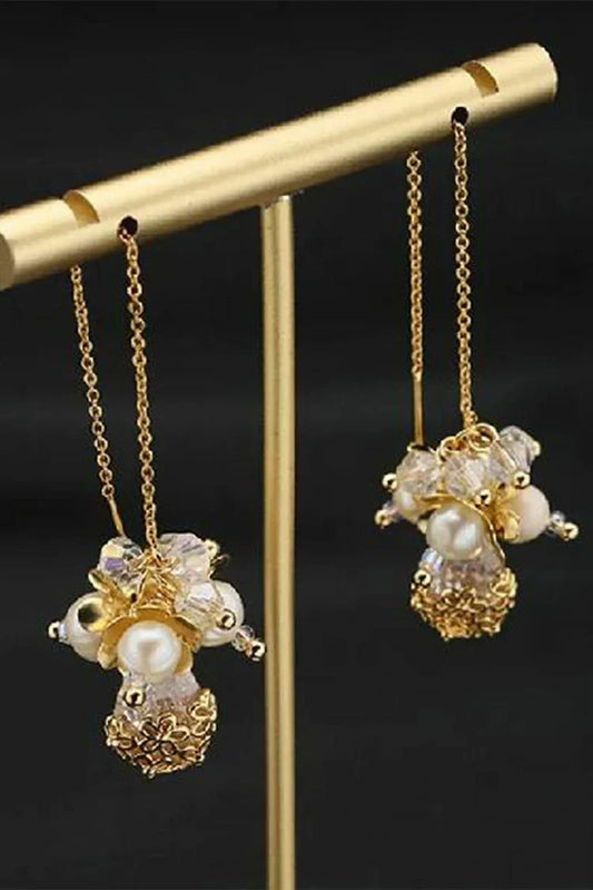 Blumoon - Long Pearl - Earrings - Gold