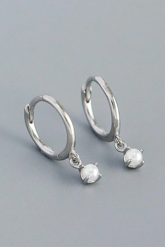 Blumoon - Pearl Hoop - Earrings - Silver