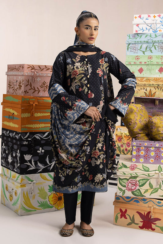 Ellena - 3-PC Unstitched Digital Printed Lawn Suit