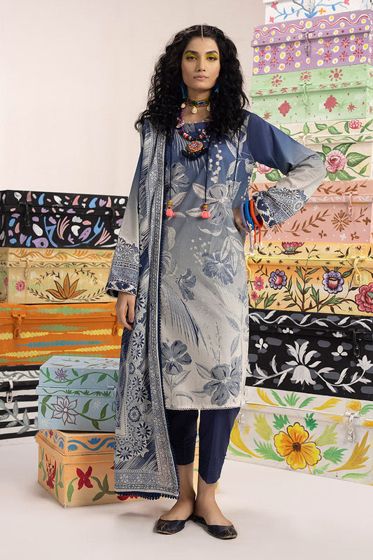 Ellena - 3-PC Unstitched Digital Printed Lawn Suit
