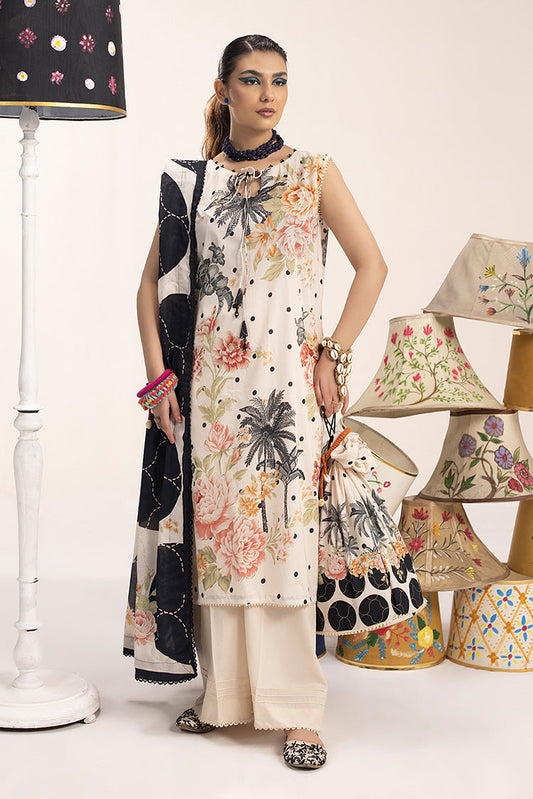 Ellena - 3-PC Unstitched Digital Printed Lawn Suit