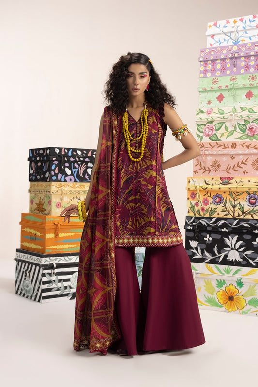Ellena - 3-PC Unstitched Digital Printed Lawn Suit