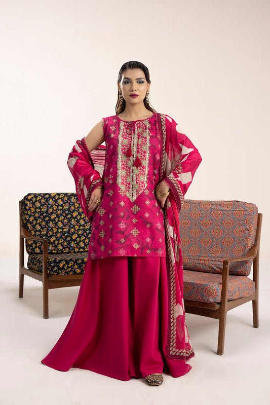 Ellena - 3-PC Unstitched Digital Printed Lawn Suit