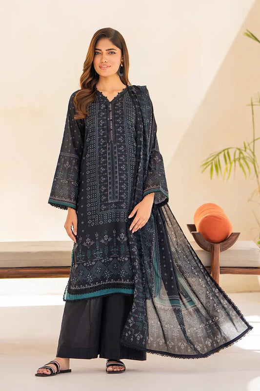 Picture of 3-PC Unstitched Printed Lawn Suit - Available at Raja Sahib