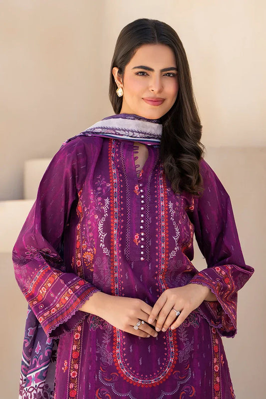 Picture of 3-PC Unstitched Printed Lawn Suit - Available at Raja Sahib