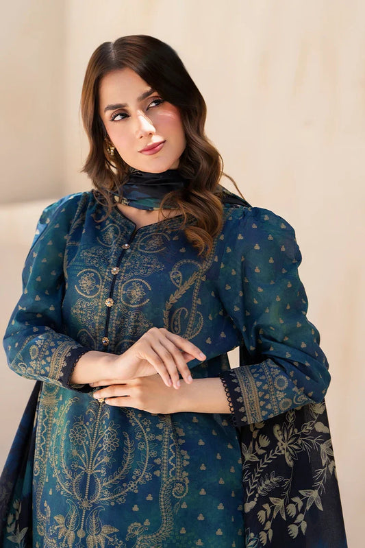 Picture of 3-PC Unstitched Printed Lawn Suit - Available at Raja Sahib