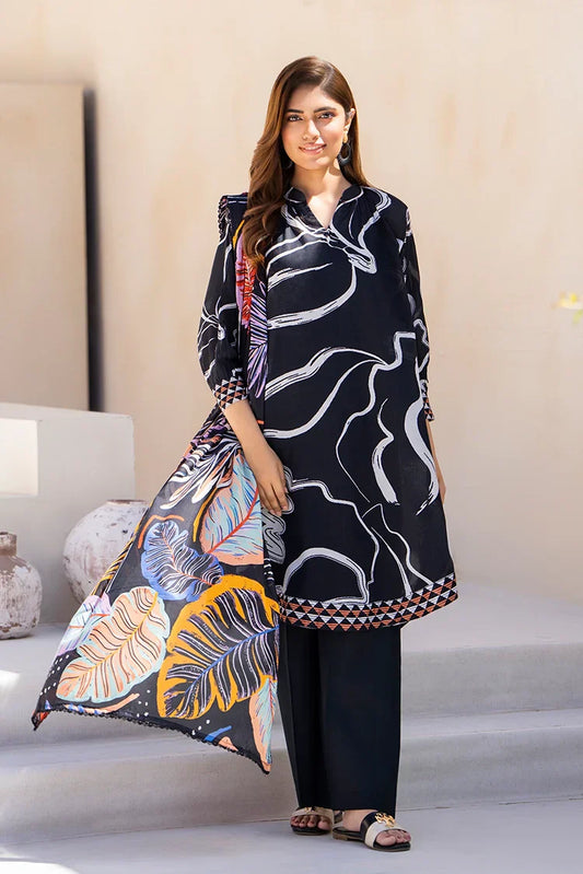 Picture of 3-PC Unstitched Printed Lawn Suit - Available at Raja Sahib