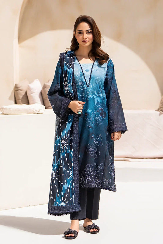 Picture of 3-PC Unstitched Printed Lawn Suit - Available at Raja Sahib