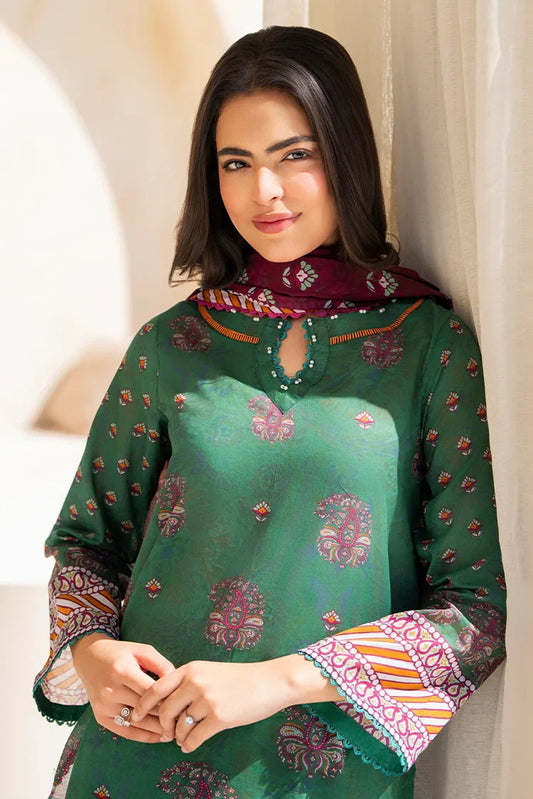 Picture of 3-PC Unstitched Printed Lawn Suit - Available at Raja Sahib