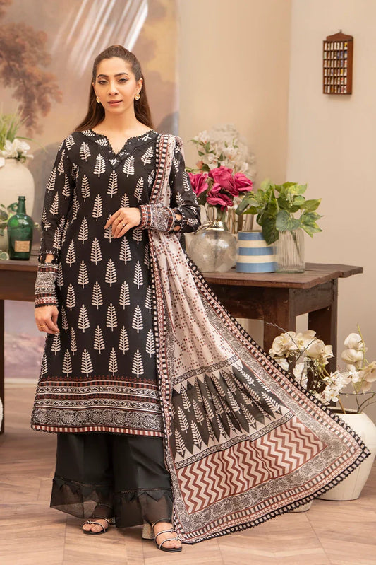Picture of 3-PC Unstitched Printed Lawn Suit - Available at Raja Sahib