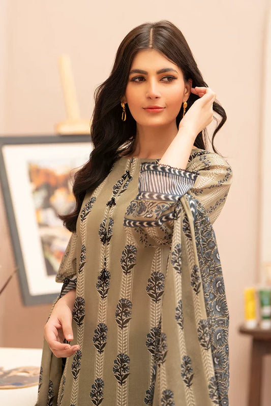 Picture of 3-PC Unstitched Printed Lawn Suit - Available at Raja Sahib