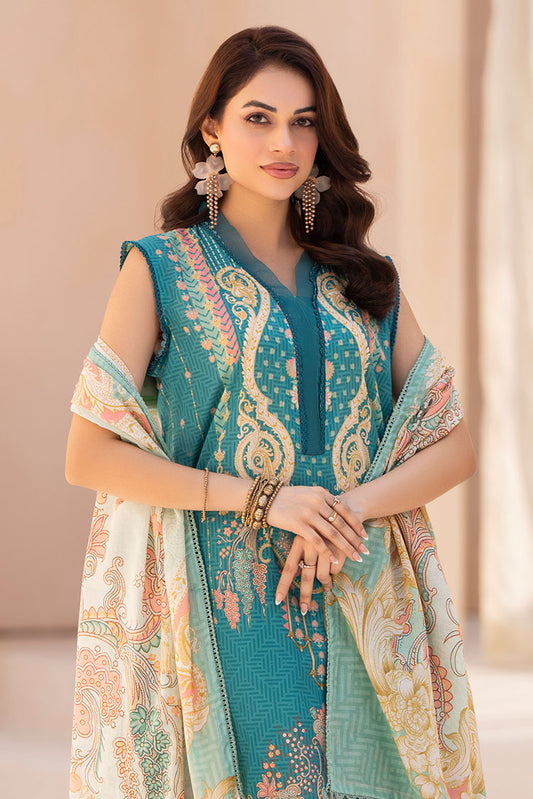 3-PC Unstitched Printed Lawn Suit