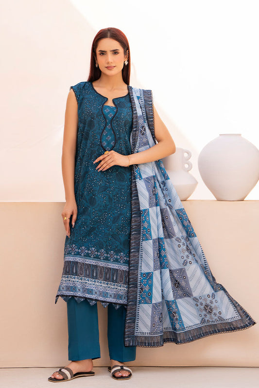 Ellena - 3-PC Unstitched Printed Lawn Suit