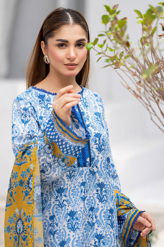 Ellena - 3-PC Unstitched Printed Lawn Suit