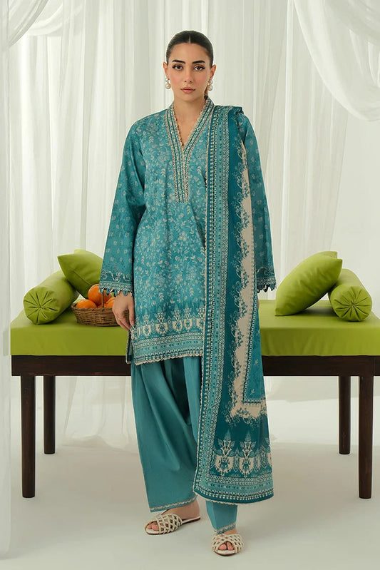 Ellena - 3-PC Unstitched Printed Lawn Suit