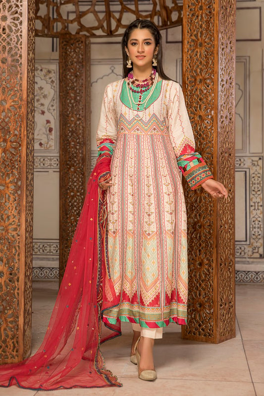 Ellena - 3-PC Stitched Self Jacquard Suit
