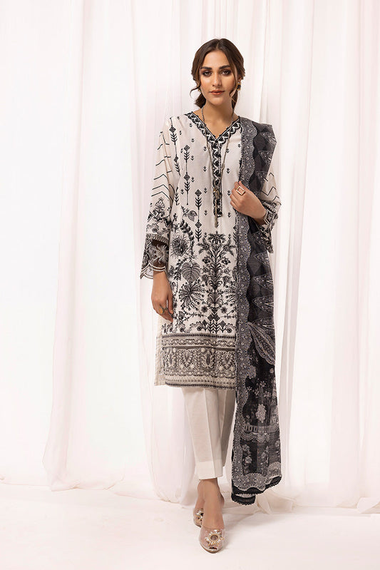Ellena - 3-PC Stitched Embroidered Cambric Cotton Suit