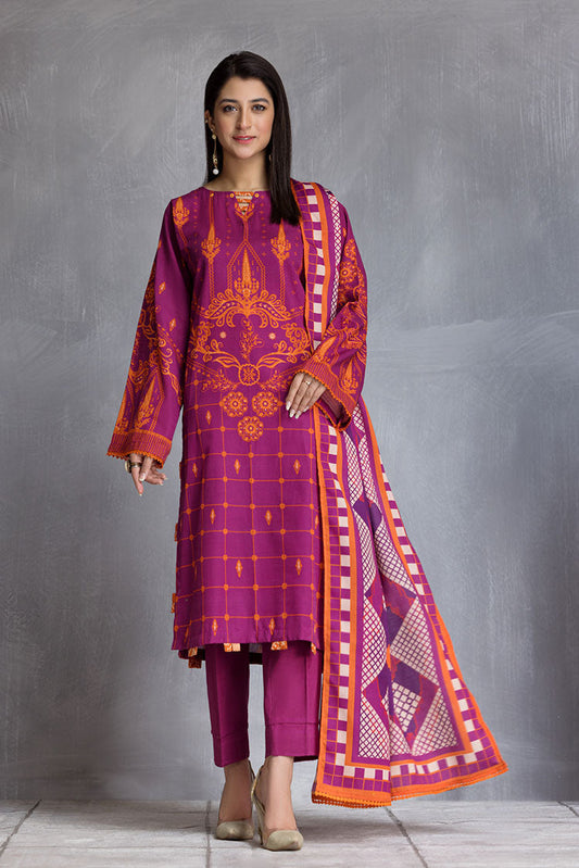 Ellena - 3-PC Stitched Khaddar Suit