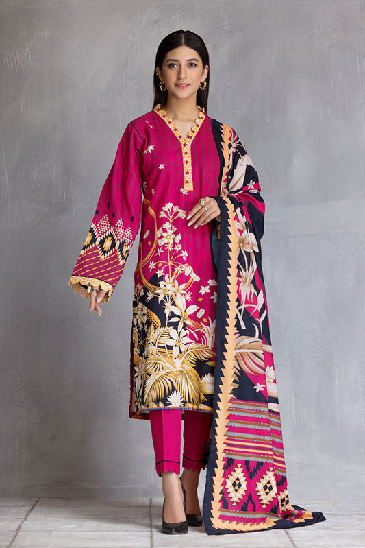 Ellena - 3-PC Stitched Khaddar Suit