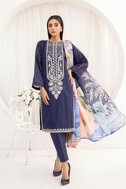 Ellena - 3-PC Stitched Embroidered Suit