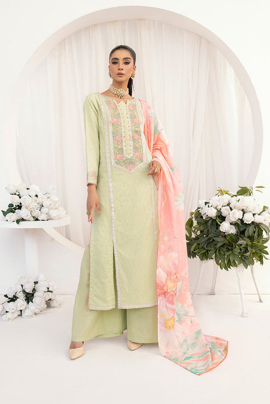 Ellena - 3-PC Stitched Embroidered Suit
