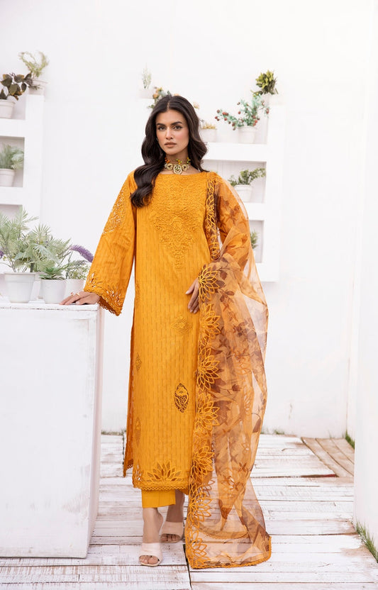 Ellena - 3-PC Stitched Embroidred Suit