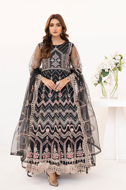 Ellena - Embroidered Net Maxi Dress