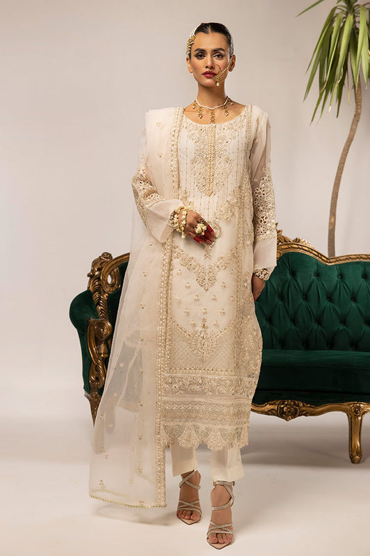 Ellena - 3-PC Stitched Fancy Embroidered Organza Suit