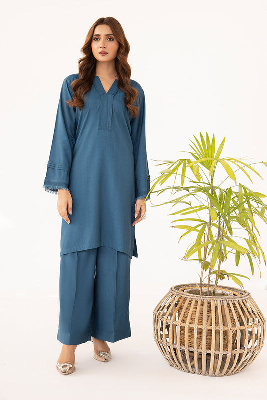Ellena - 2-PC Stitched Dyed Raw Silk Suit