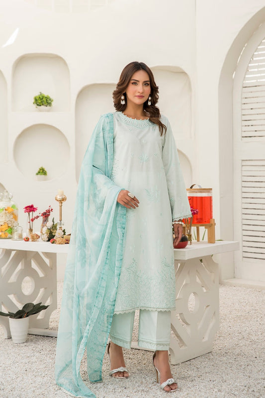 Ellena - 3-PC Stitched Embroidered Suit