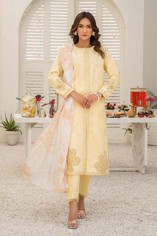 Ellena - 3-PC Stitched Embroidered Suit