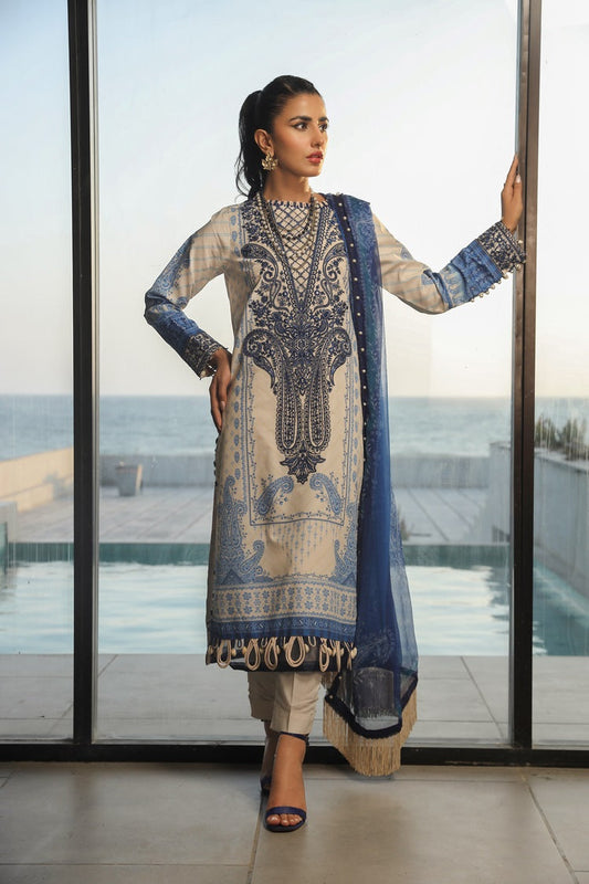 Ellena - 3-PC Unstitched Printed Lawn
