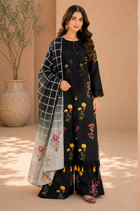 Kleren - Eleganza Embroidered & Digital Printed Lawn - Stitched - E-12