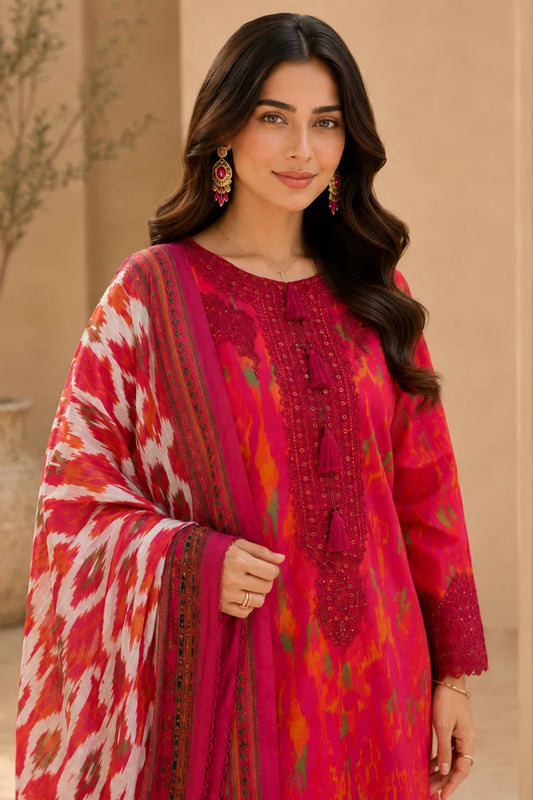 Kleren - Eleganza Embroidered & Digital Printed Lawn - Stitched - E-14