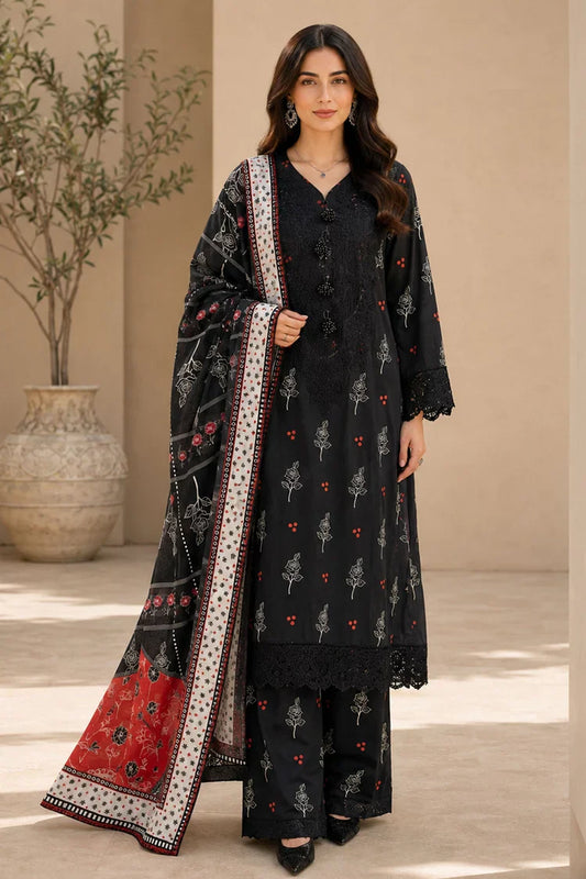 Kleren - Eleganza Embroidered & Digital Printed Lawn - Stitched - E-15